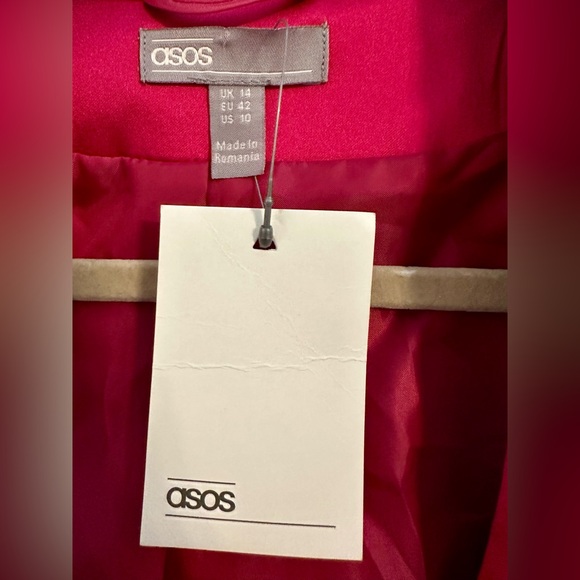 ASOS Satin Hot Pink Blazer/Mini Dress - Picture 3 of 5